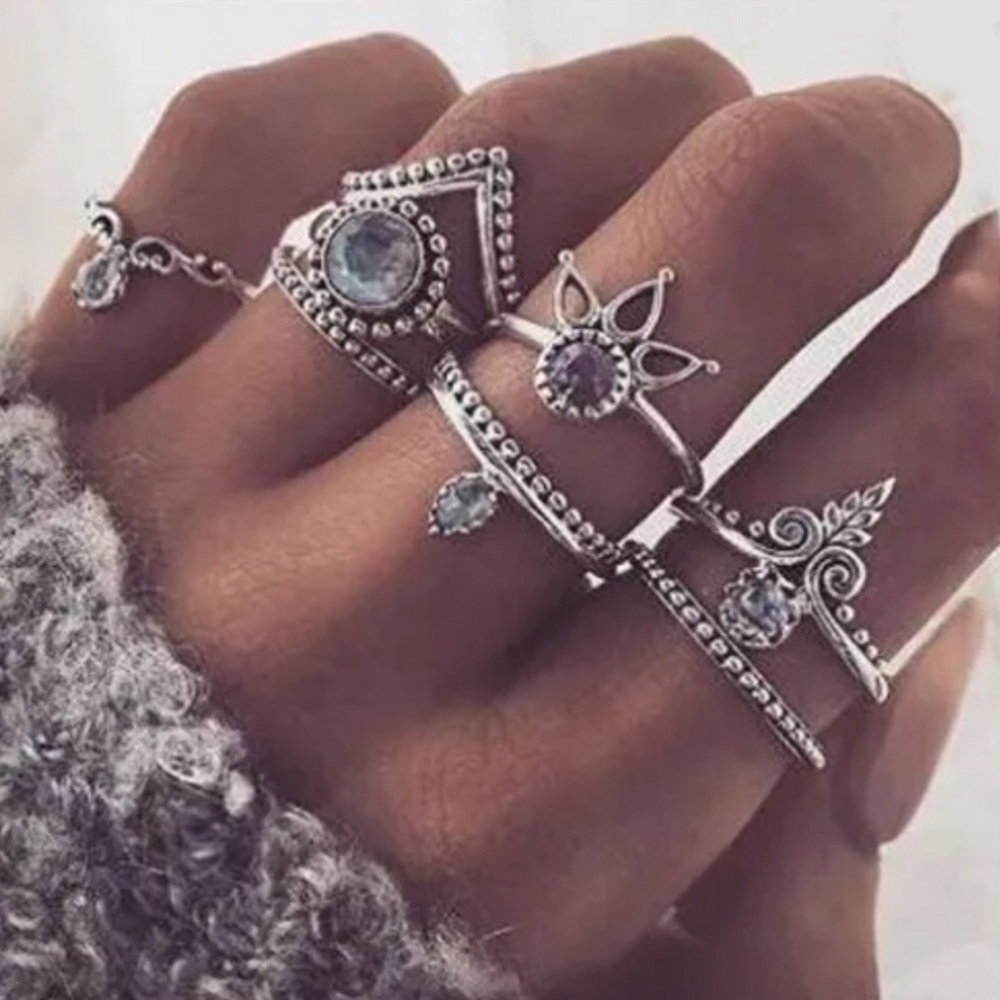 Boho 8 Piece Ring Set (Gold or Silver)